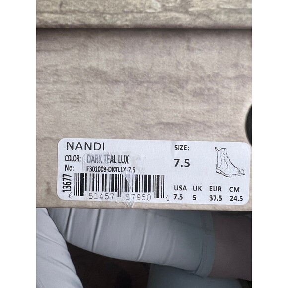 Bed Stu Women's Nandi Dark Teal Lux Leather Ankle Boot - Picture 7 of 7